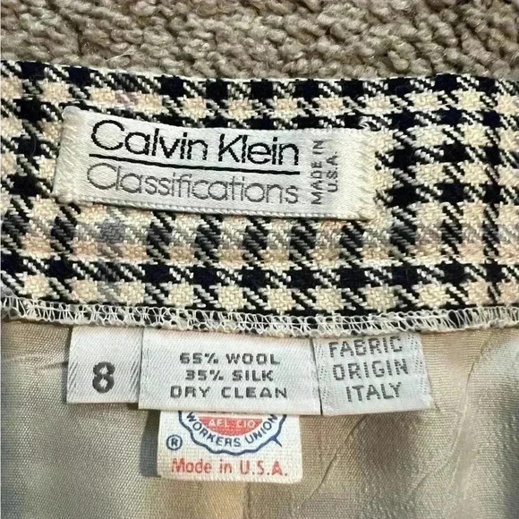 Calvin Klein vintage plaid wool silk skirt women’s size 8 - Picture 8 of 9